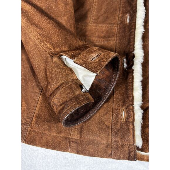 Vintage Wilsons Leather Maxima Suede Faux Fur Trim Jacket in Brown Size XL - Picture 3 of 14